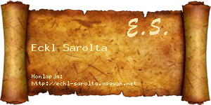 Eckl Sarolta névjegykártya